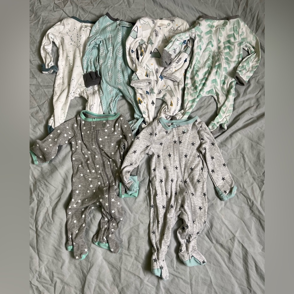 6 cloud island newborn sleepers (boys/unisex)